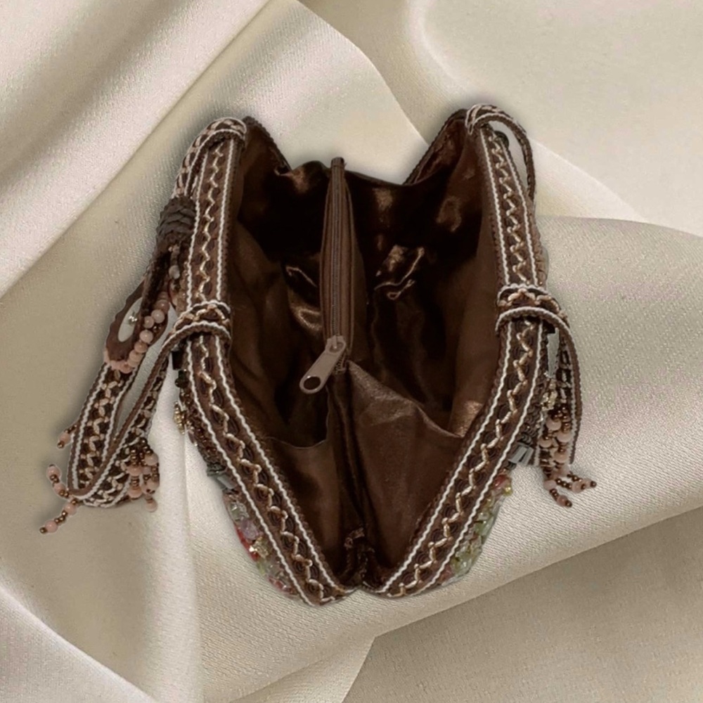 Beautiful Handmade Multi-Beaded Handbag Clutch Special Occasion Evening Bag - Picture 12 of 13